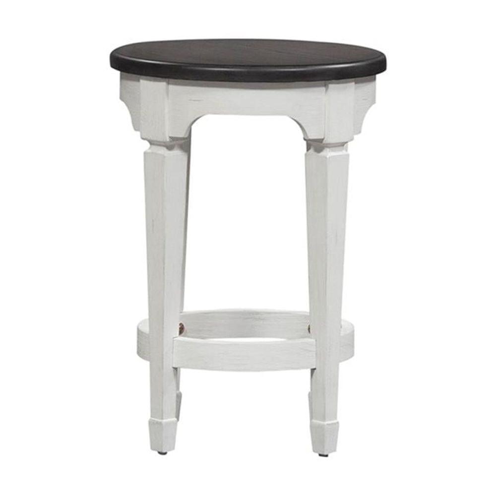 Cottage White and Charcoal Wood Counter Stool