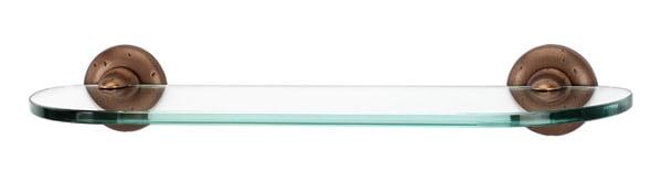 Alno A8250-18 Sierra 18"W Distressed Rustic Glass Bathroom Shelf - Bronze