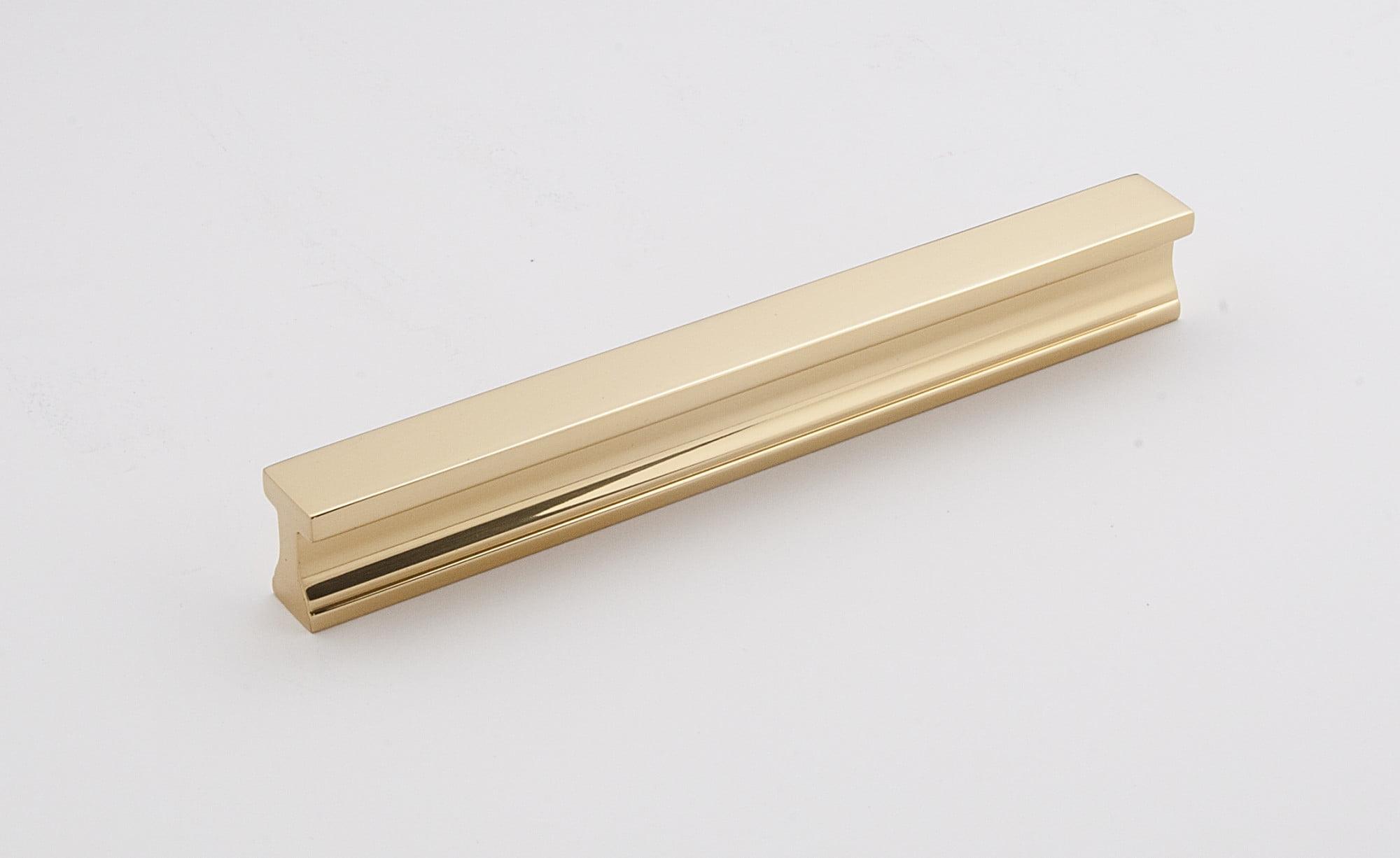 Polished Brass 6" Modern Finger Pull with Mounting Hardware