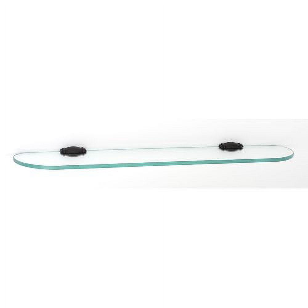 Barcelona Elegance 24" Beveled Glass Shelf with Wooden Brackets