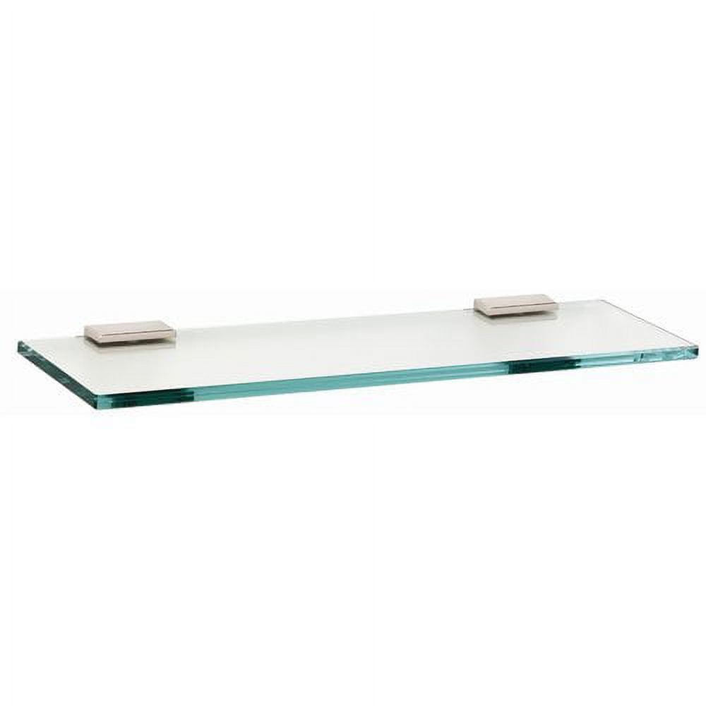 Tempered Glass & Polished Wood 18'' Accent Wall Shelf