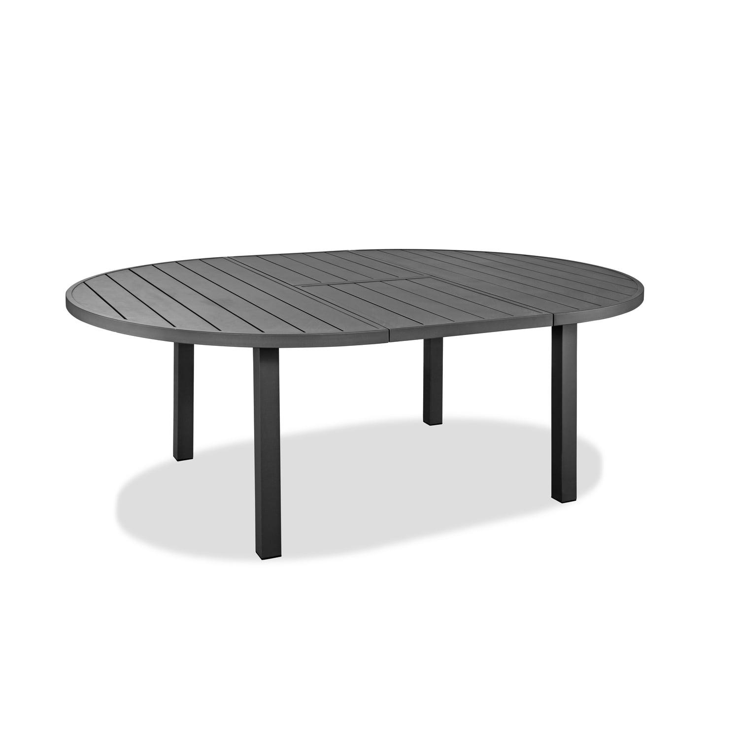 Aloha Transitional Grey Aluminum Extendable Oval Dining Table