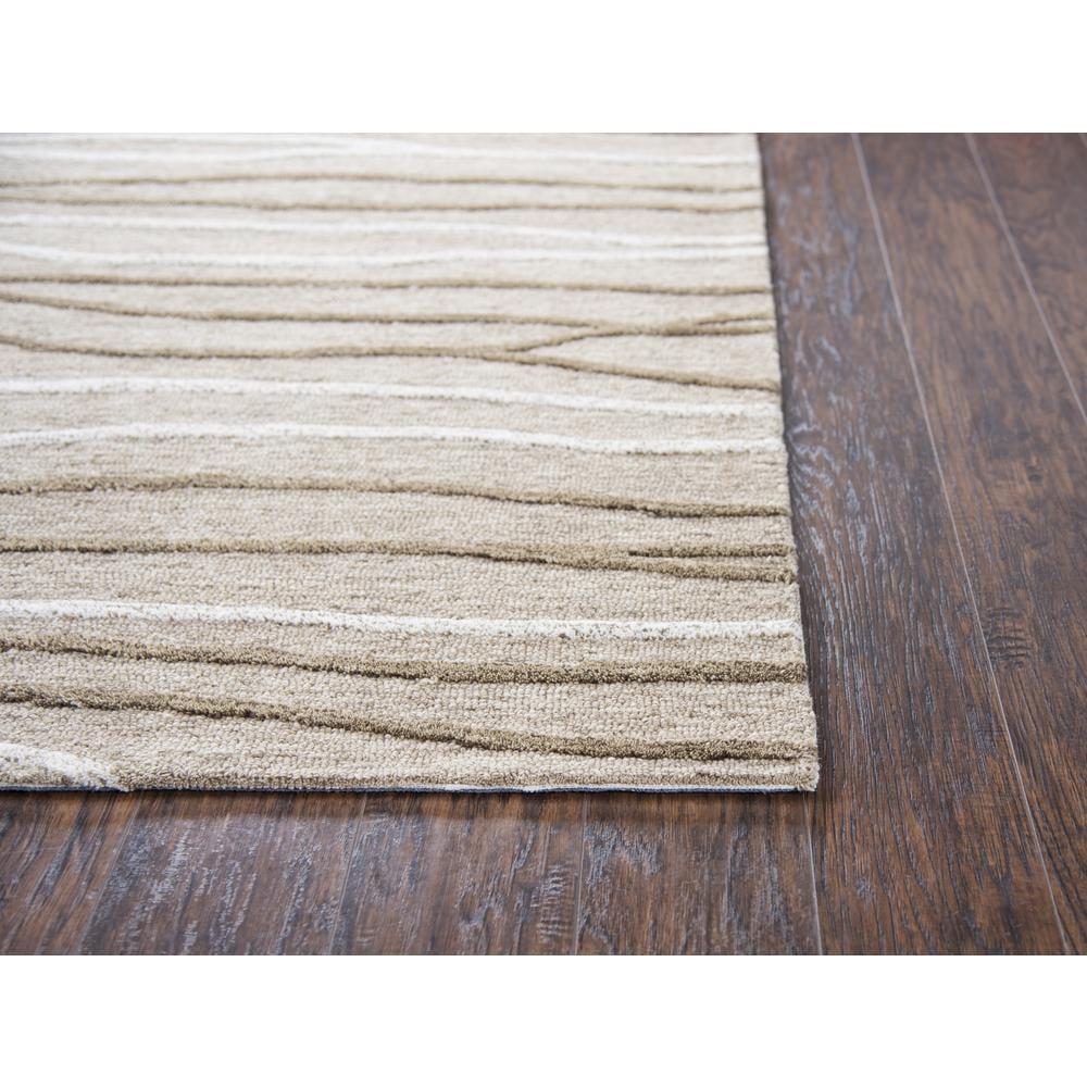 Geneva Natural Ivory 5' x 8' Abstract Hand-Tufted Wool Area Rug