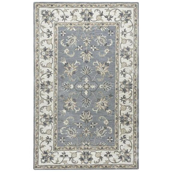 Alora Decor Liberty 8' x 10' Border Gray/Tan/Ivory Hand-Tufted Area Rug