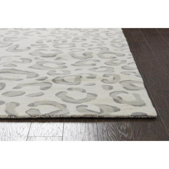 Alora Decor Liberty 9' x 12' Animal/Cheetah Gray/Ivory Hand-Tufted Area Rug