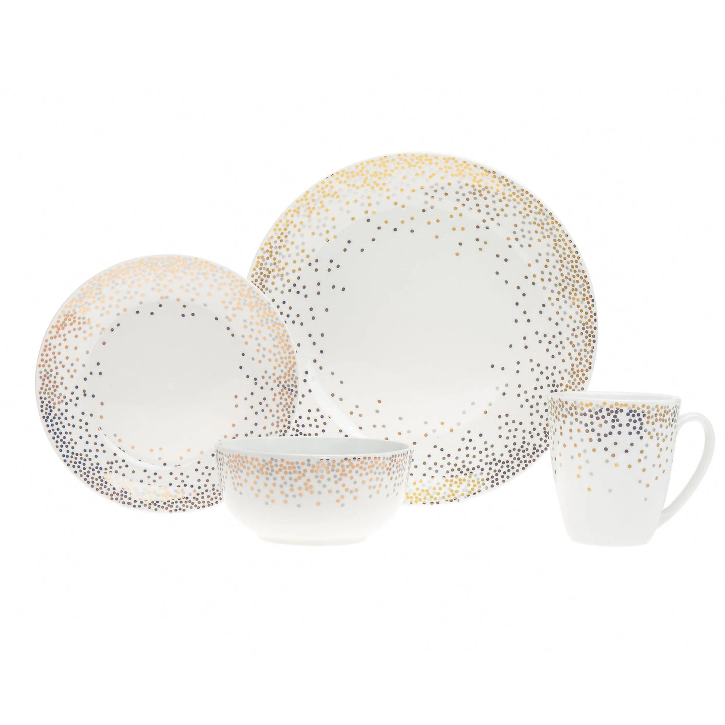 White Porcelain 16-Piece Dinnerware Set for 4