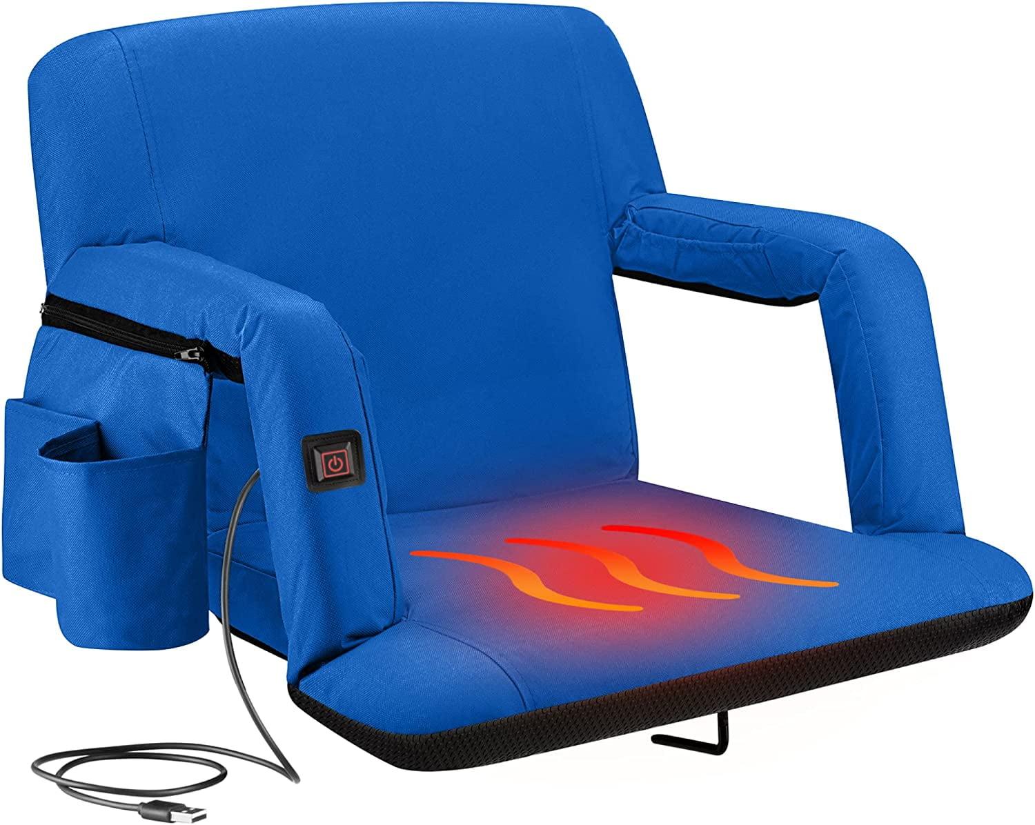 Alpcour Heated Reclining Stadium Seat - Waterproof Foldable Chair with Thick Padding and Back Support