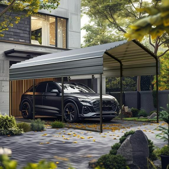 EROMMY 10 Ft. W x 15 Ft. D Carport with Galvanized Steel Roof & Reviews | Wayfair