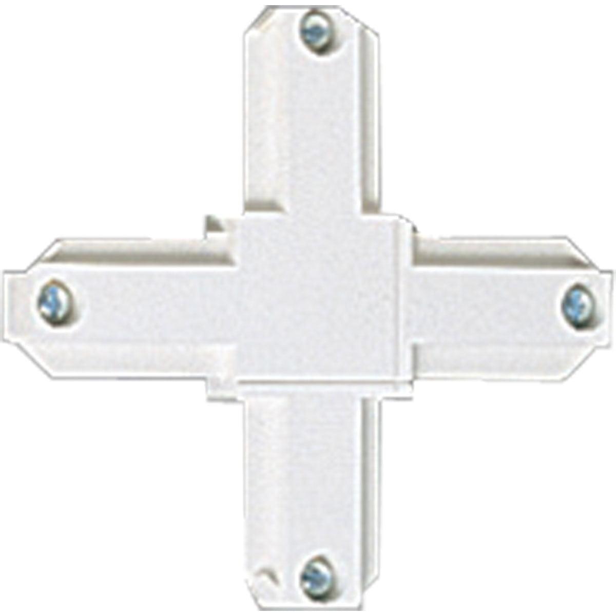 White Alpha Trak Cross Connector for Track Lighting