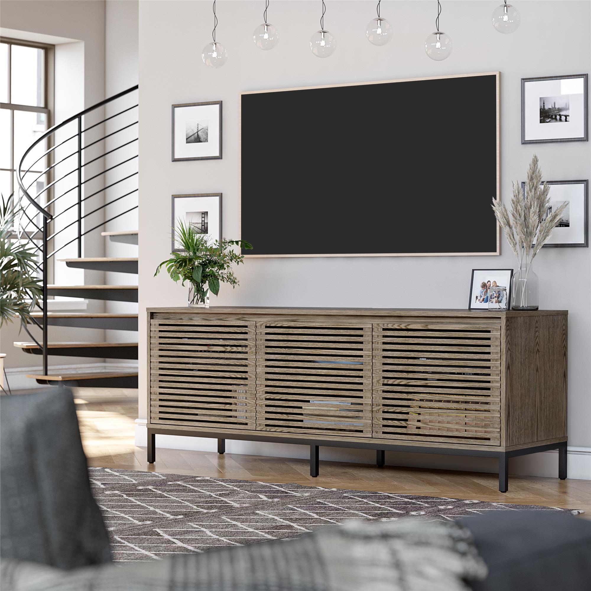 68" Media Console with Steel Post TV Stand for TVs up to 77" - ALPHASON