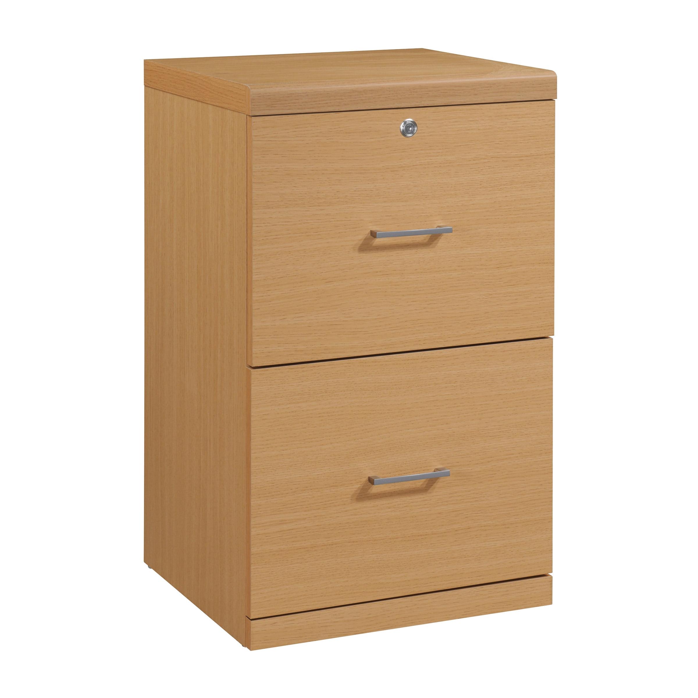 Natural 2-Drawer Lockable Vertical File Cabinet with Engineered Wood