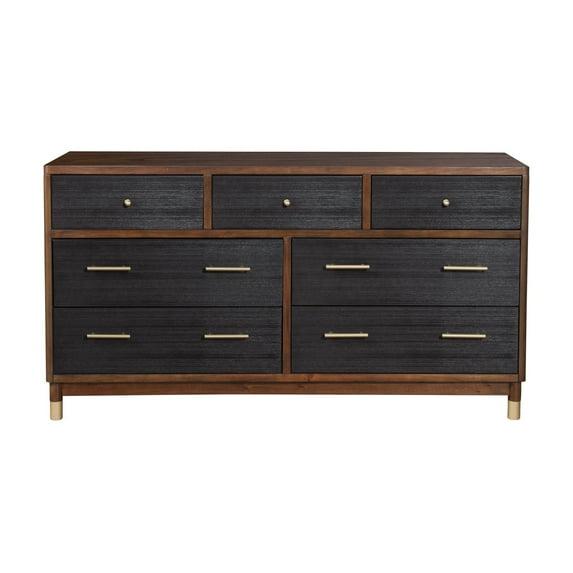 Alpine Furniture Belham 7 Drawer Wood Dresser in Dark Walnut (Brown)
