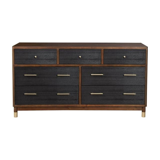Alpine Furniture Belham 7 Drawer Wood Dresser in Dark Walnut (Brown)