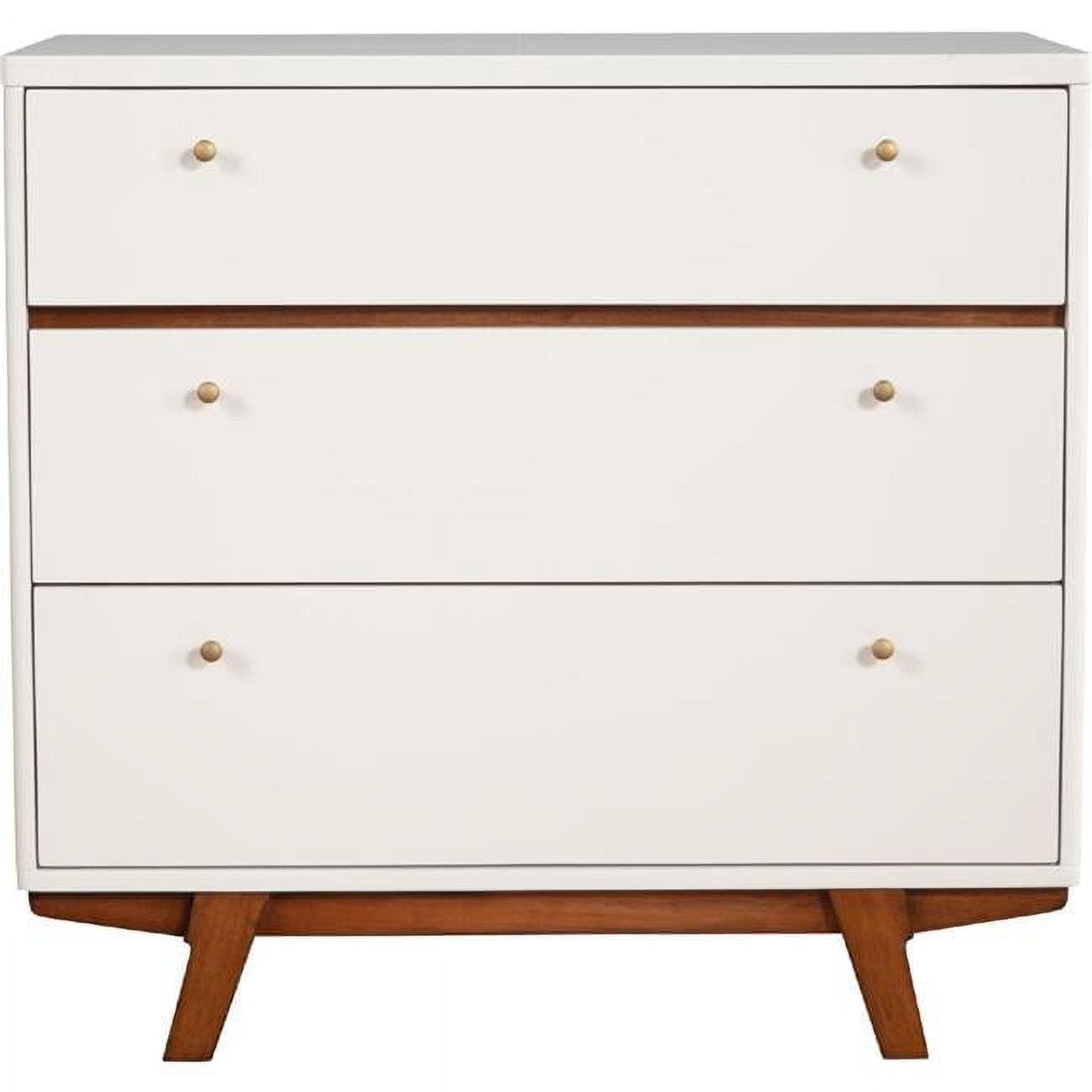 Dakota 3 Drawer Chest, White Acorn Finish Wood