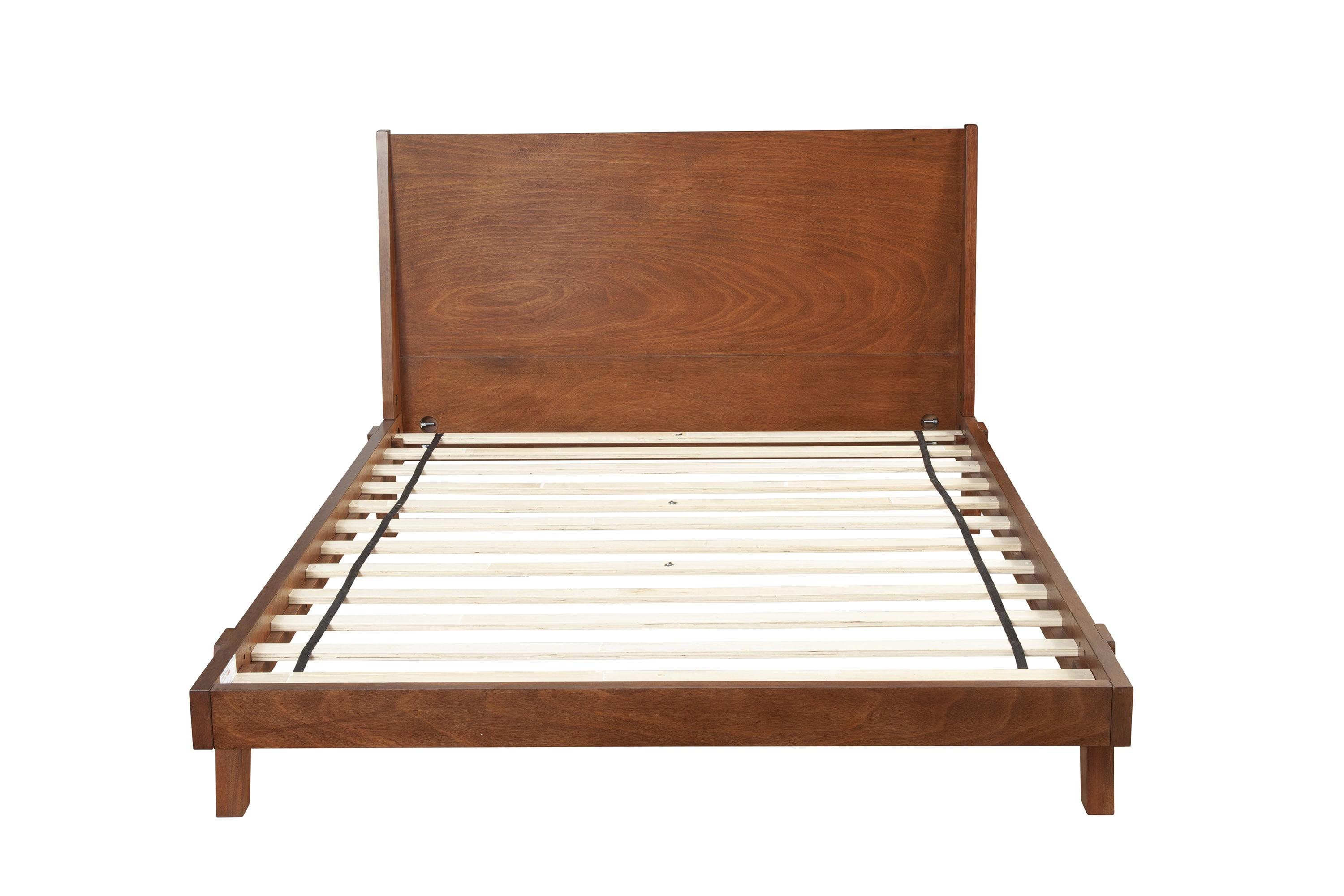 Dakota Acorn Brown Queen Platform Bed with Mahogany Wood