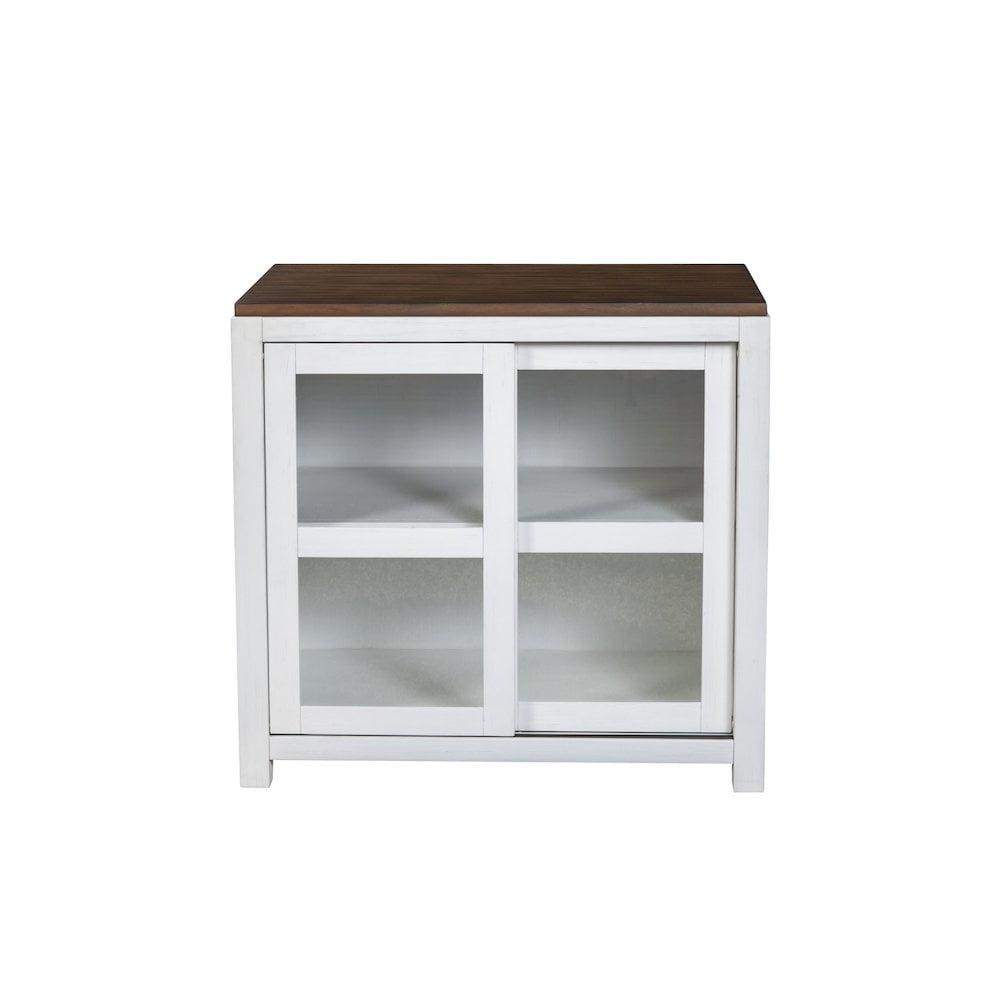 Alpine Furniture Donham Display Cabinet, Mystic Brown & White