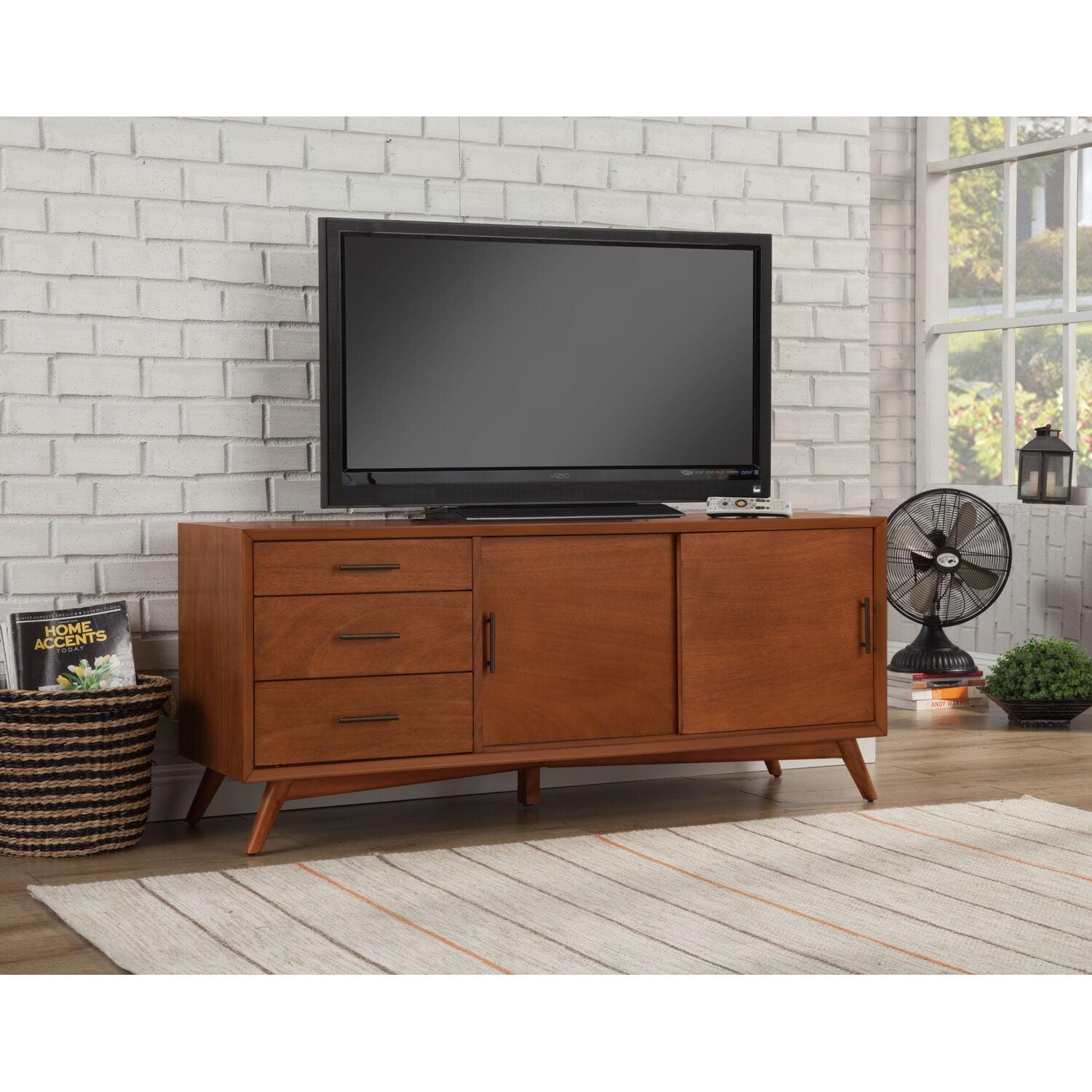 Flynn Transitional Acorn Brown Mahogany TV Console with Storage