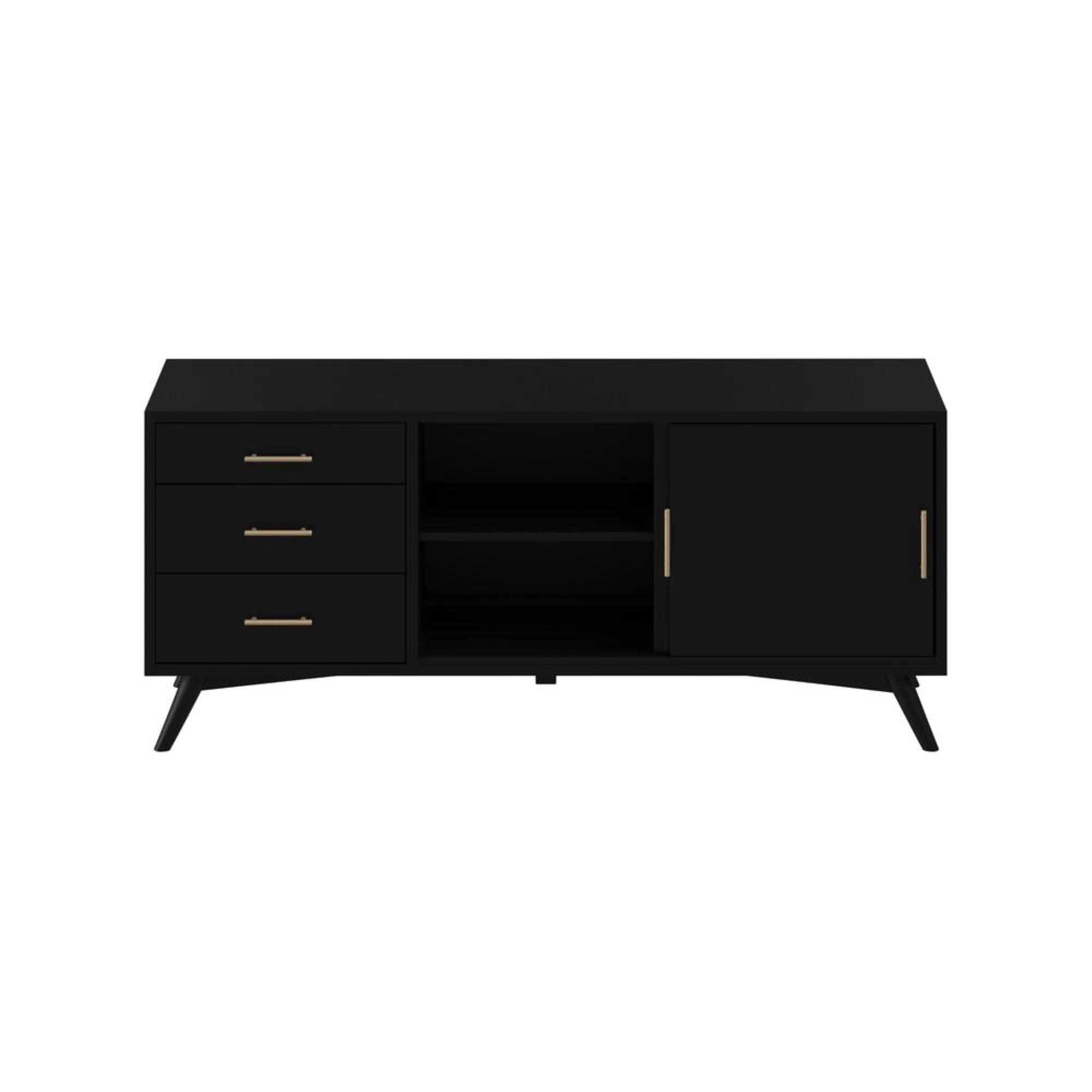 Alpine Furniture Flynn Large TV Console, Black