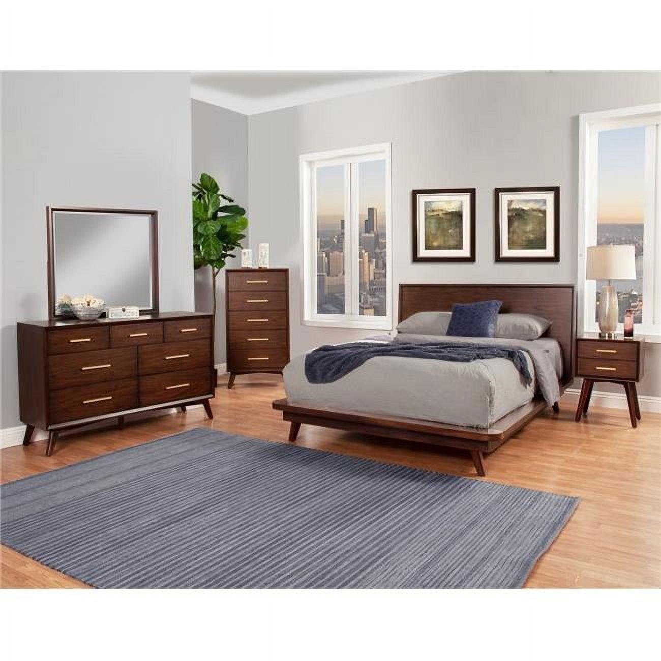 Alpine Furniture Gramercy 5 Drawer Wood Chest in Walnut (Brown)