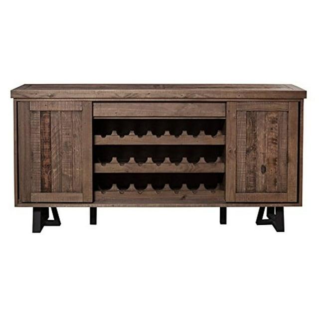 Alpine Furniture Prairie Wood Dining Sideboard with Wine Holder in Natural-Black