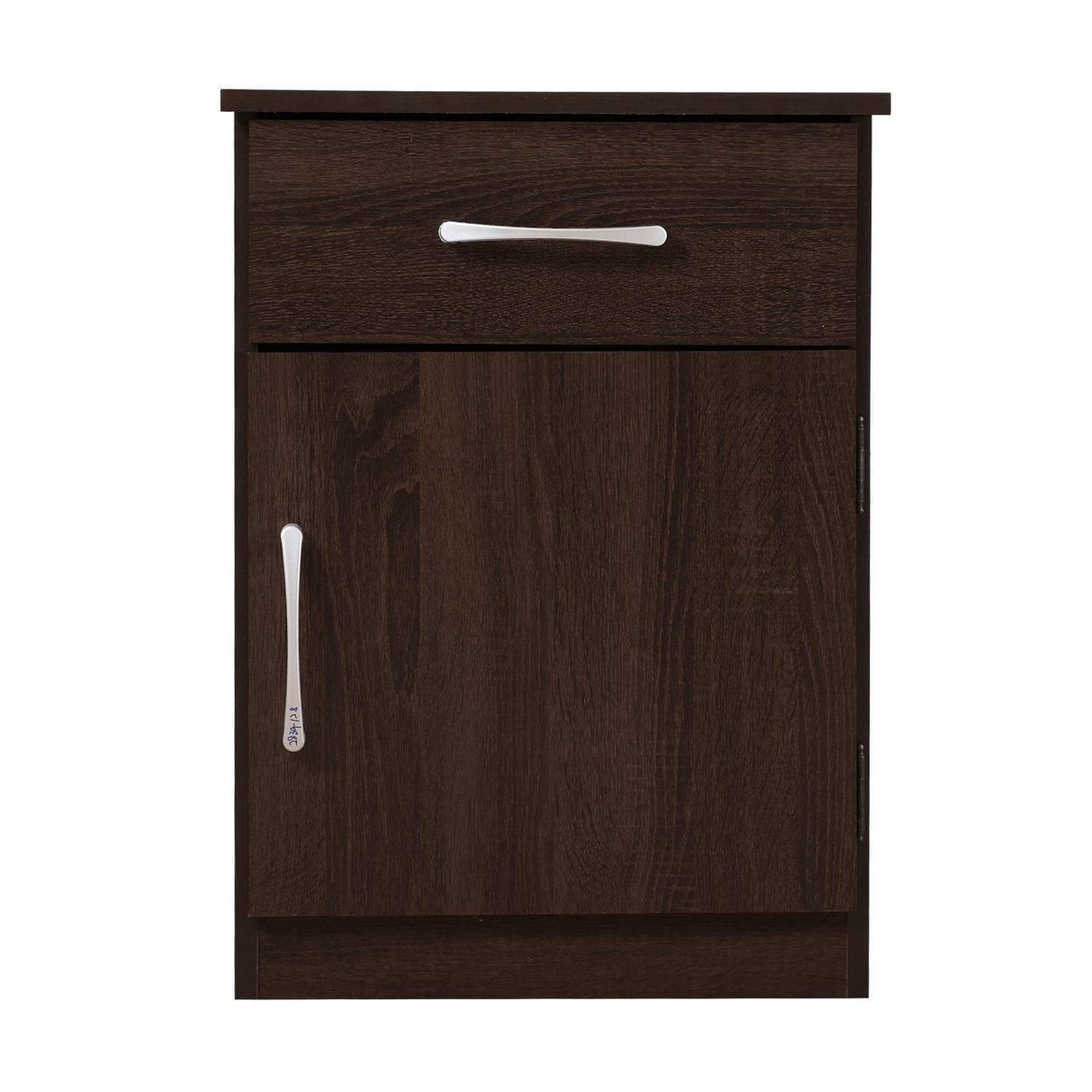 Alston Wenge 1-Drawer Nightstand with Bottom Shelf