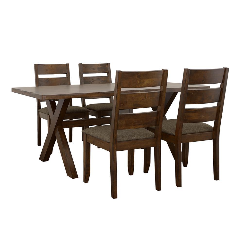 Knotty Nutmeg and Gray 5-Piece Rustic Wood Dining Set