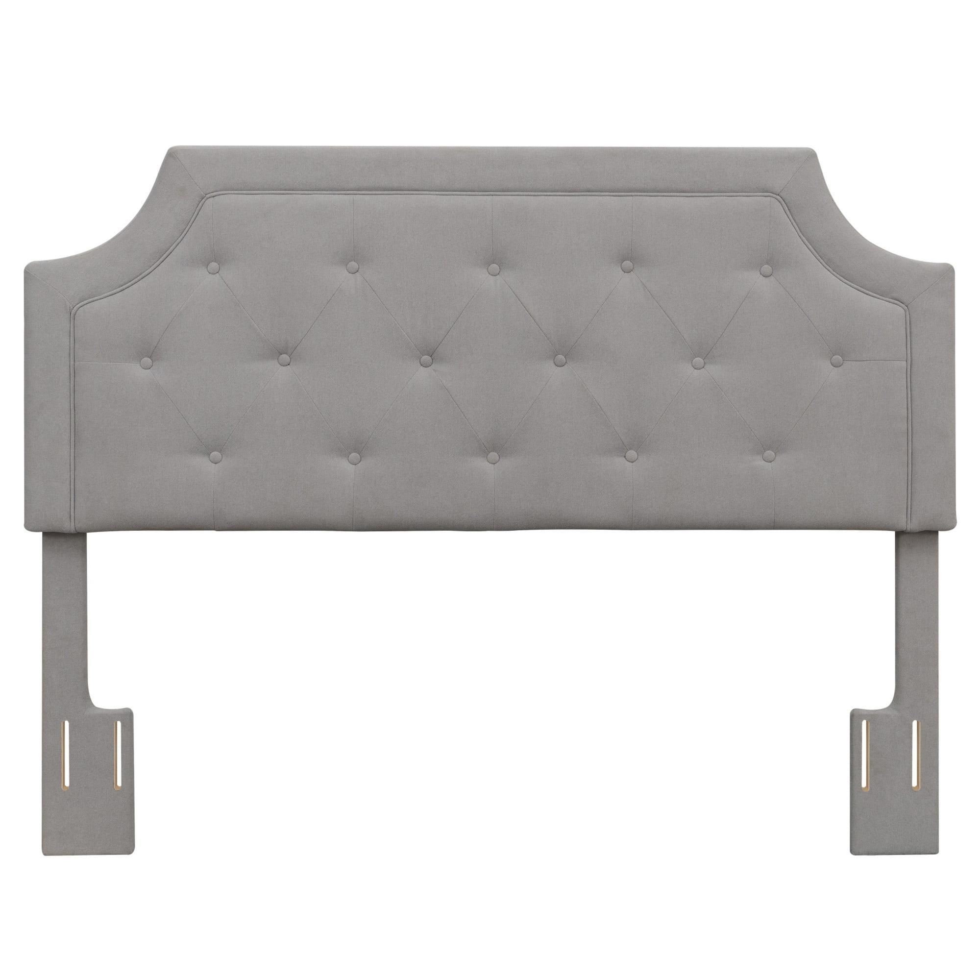 Alta Gray Microfiber Upholstered Diamond Tufted Queen Headboard