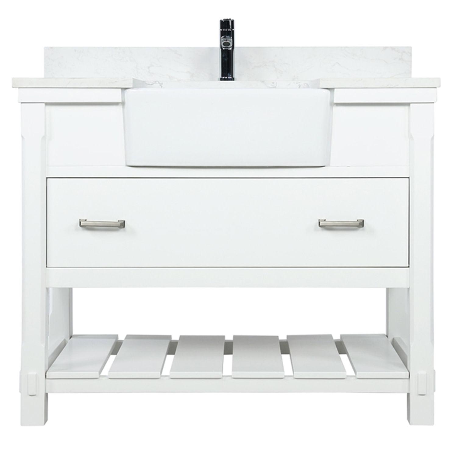 Altair 537042-Aw-Nm Georgia 42" Free Standing Single Basin Vanity Set - White