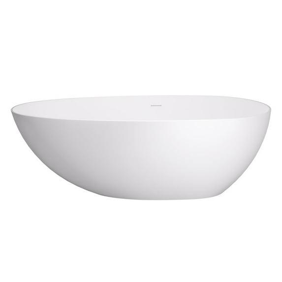 Giotto 59.1" x 30.7" Freestanding Soaking Stone Rein Bathtub