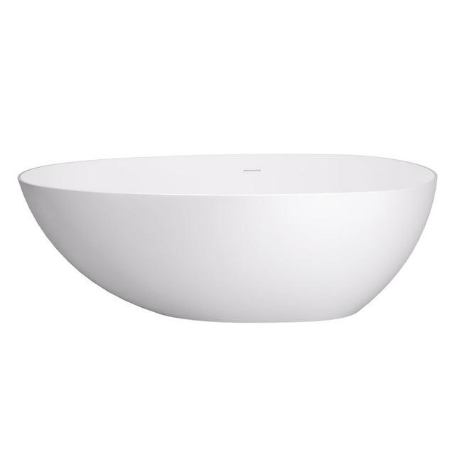 Giotto 59.1" x 30.7" Freestanding Soaking Stone Rein Bathtub