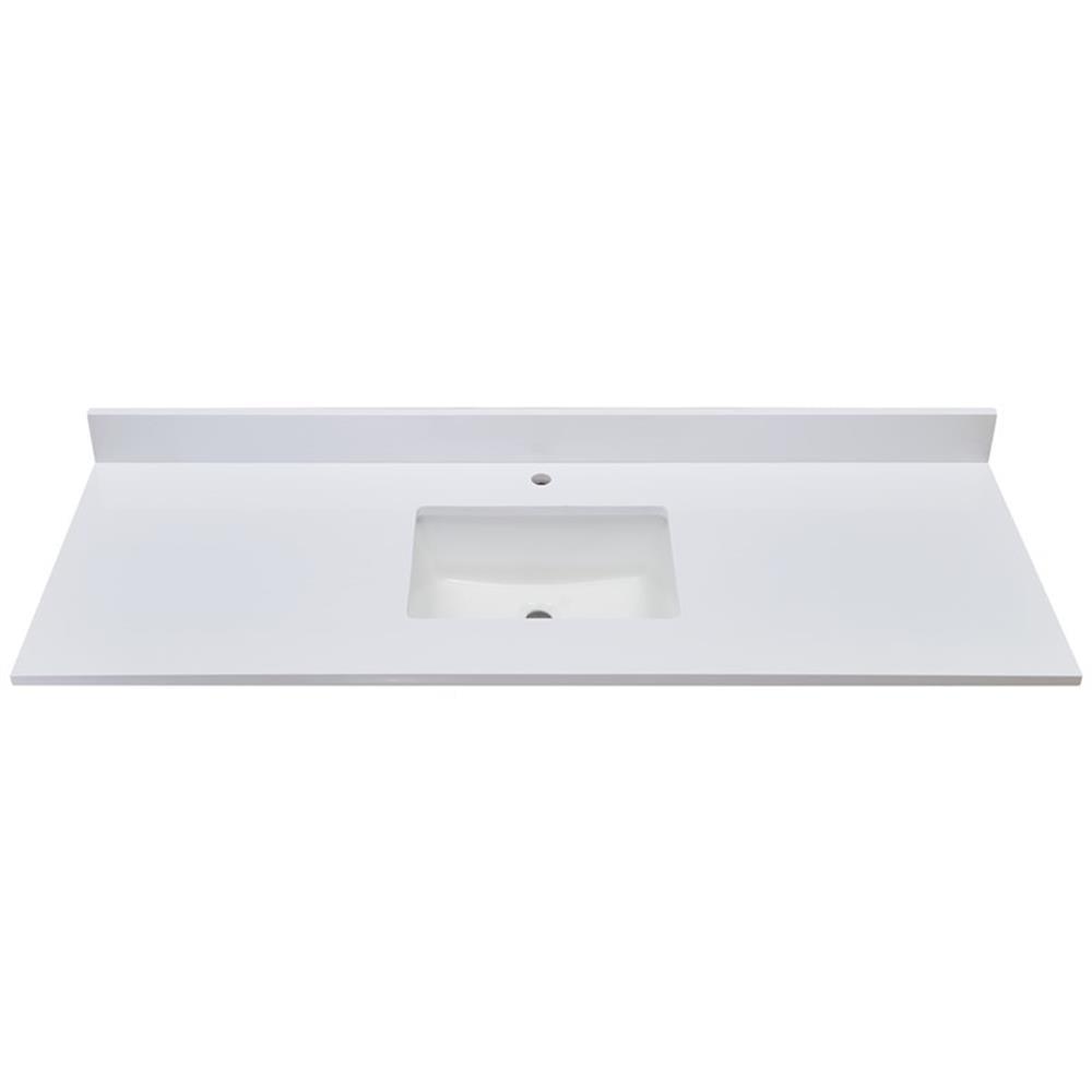 Viterbo 61"  Bathroom Vanity Countertop In Milano White With Sink