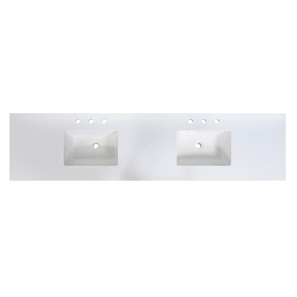 Altair Caorle 84" Resin Double Vanity Top with Sink and 6 Faucet Holes