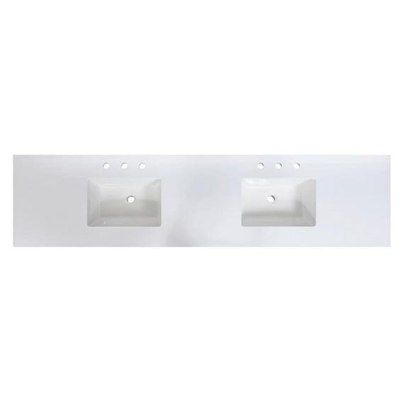 Altair Caorle 84" Resin Double Vanity Top with Sink and 6 Faucet Holes