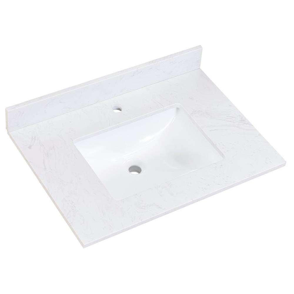 Altair 31" Aosta White Composite Stone Vanity Top with Sink