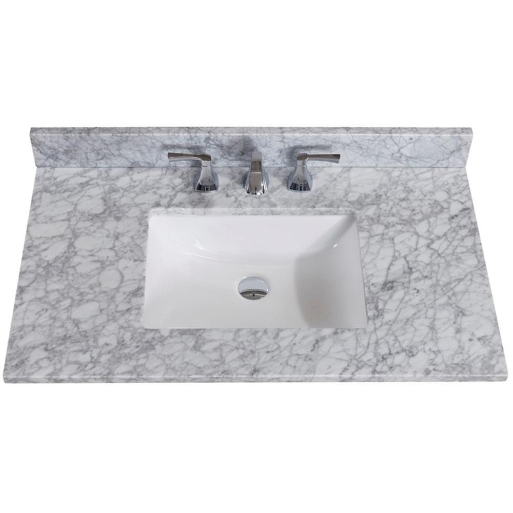 Oristano 37'' Marble Single Bathroom Vanity Top with Sink