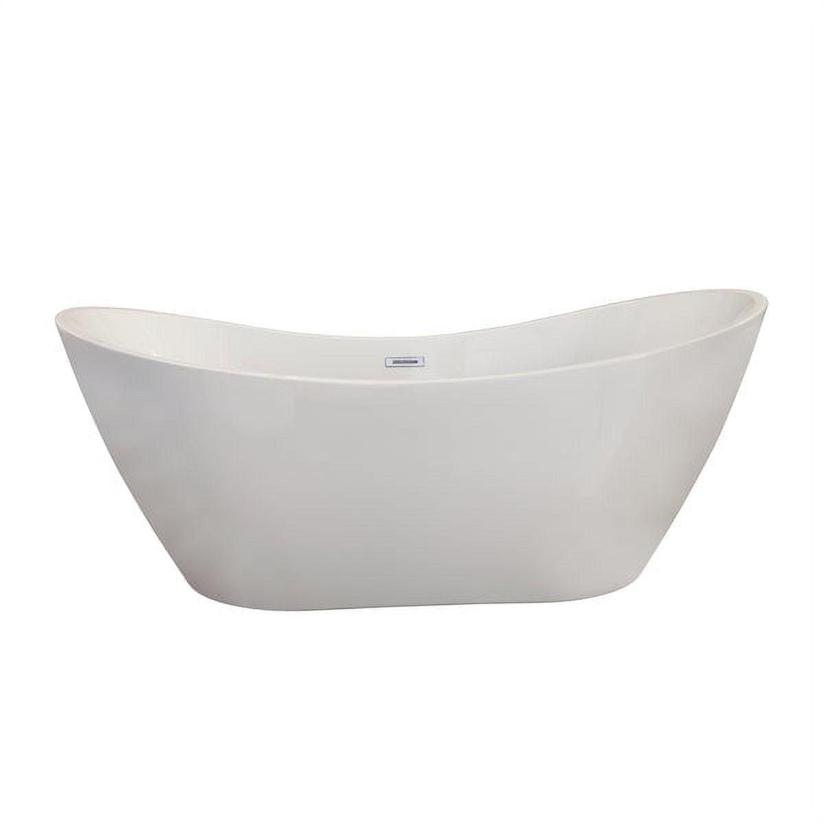 Alana 70'' White Freestanding Acrylic Soaking Bathtub