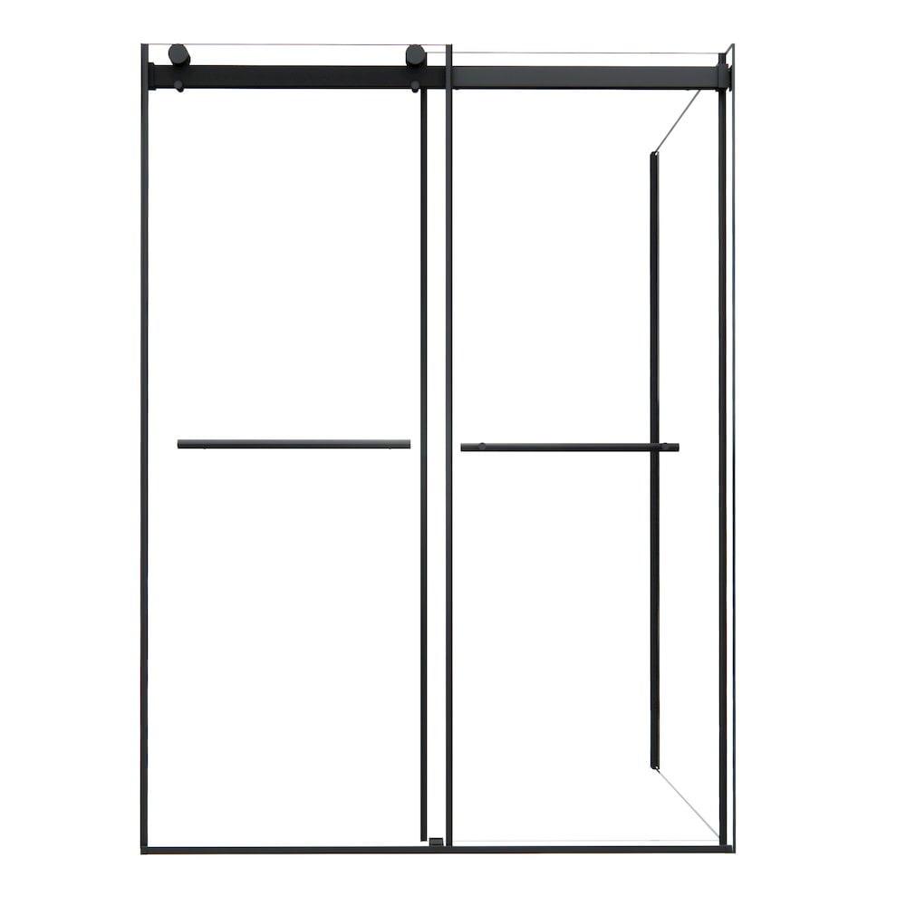 Altair SD80756-36P-MB Belizzi 56" W x 76" H By Pass Frameless Exposed RollerShower Enclosure with Clear Glass