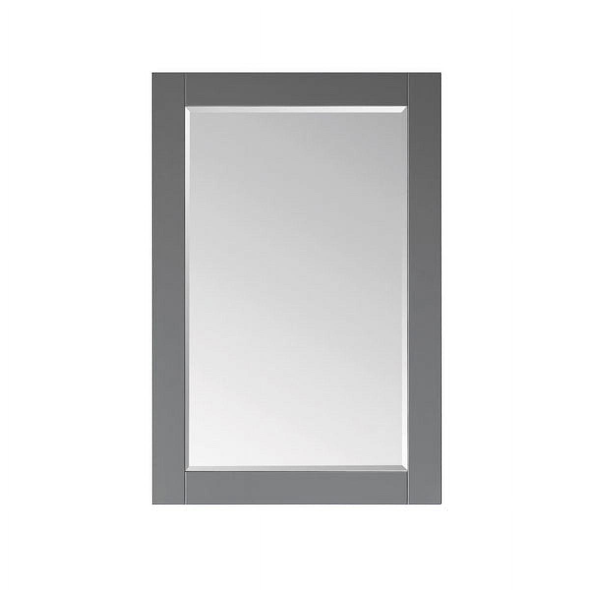 Ivy 24" Rectangular Bathroom Wood Framed Wall Mirror In Gray