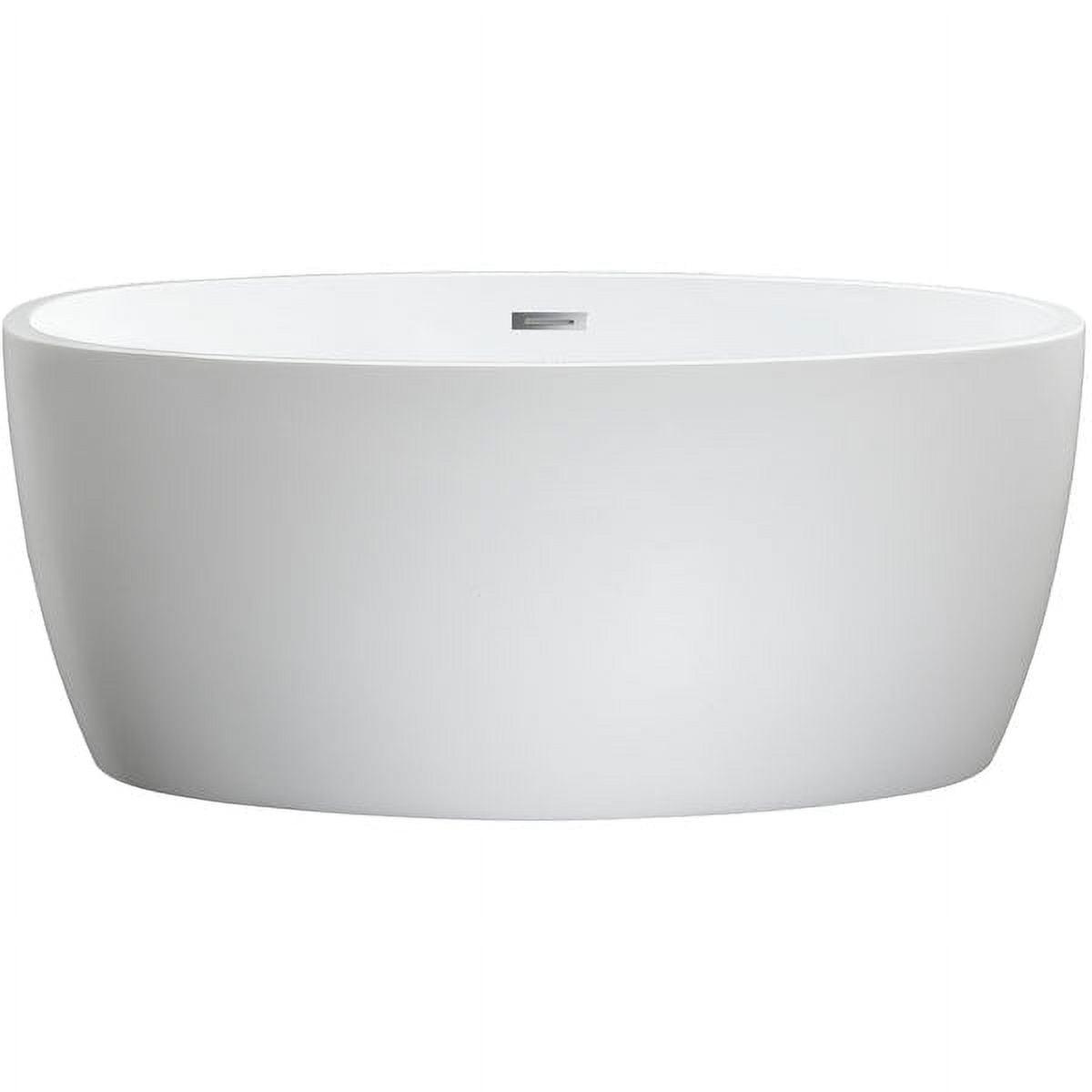 Jolie 55'' White Freestanding Acrylic Soaking Bathtub