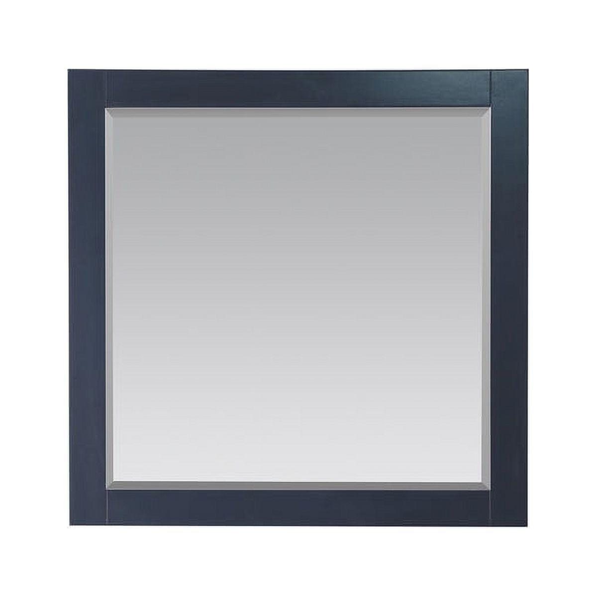 Elegant 34" Rectangular Silver Wood Bathroom Wall Mirror