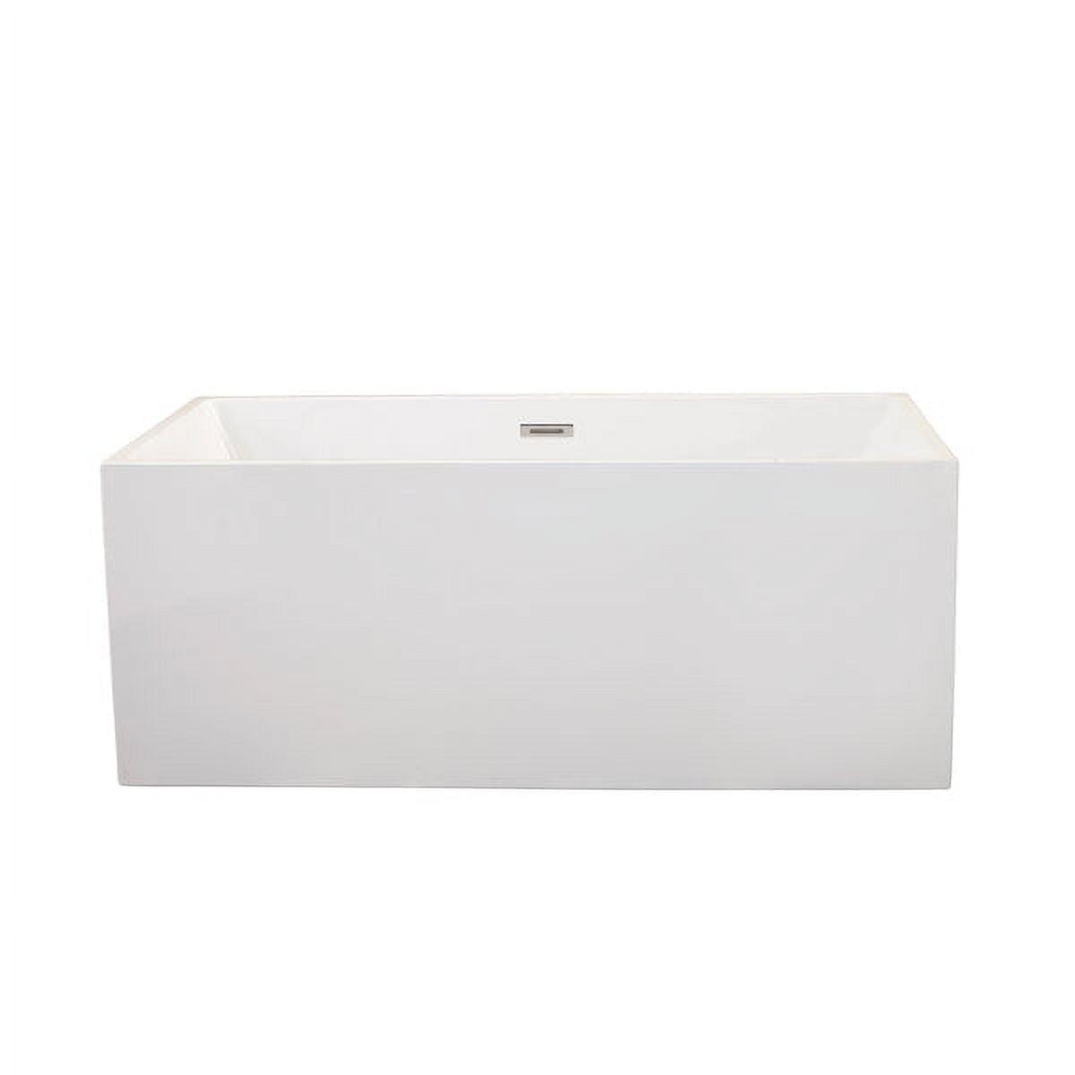 Persephone 59'' White Acrylic Freestanding Soaking Bathtub