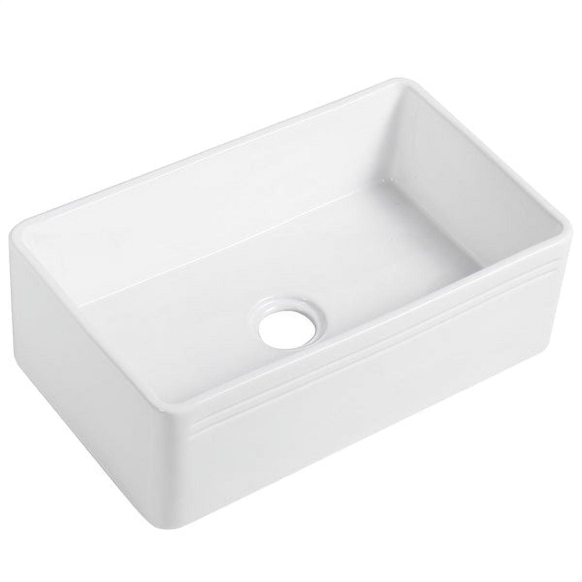 Calabria 30'' White Fireclay Farmhouse Kitchen Sink