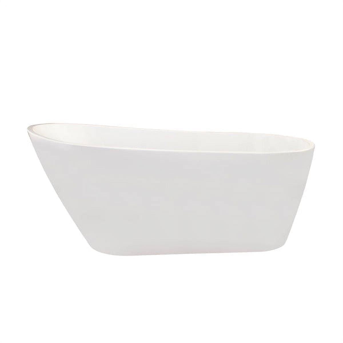 Shaia 67'' White Acrylic Freestanding Soaking Bathtub