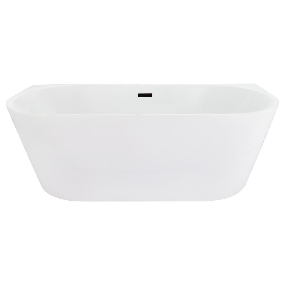 Satchi 67'' White Freestanding Acrylic Soaking Bathtub