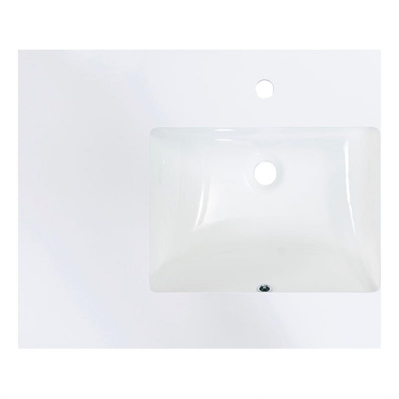Altair Viterbo 37" Single Bathroom Vanity Top in High Gloss White Stone Finish with Sink