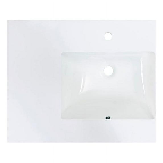 Altair Viterbo 37" Single Bathroom Vanity Top in High Gloss White Stone Finish with Sink