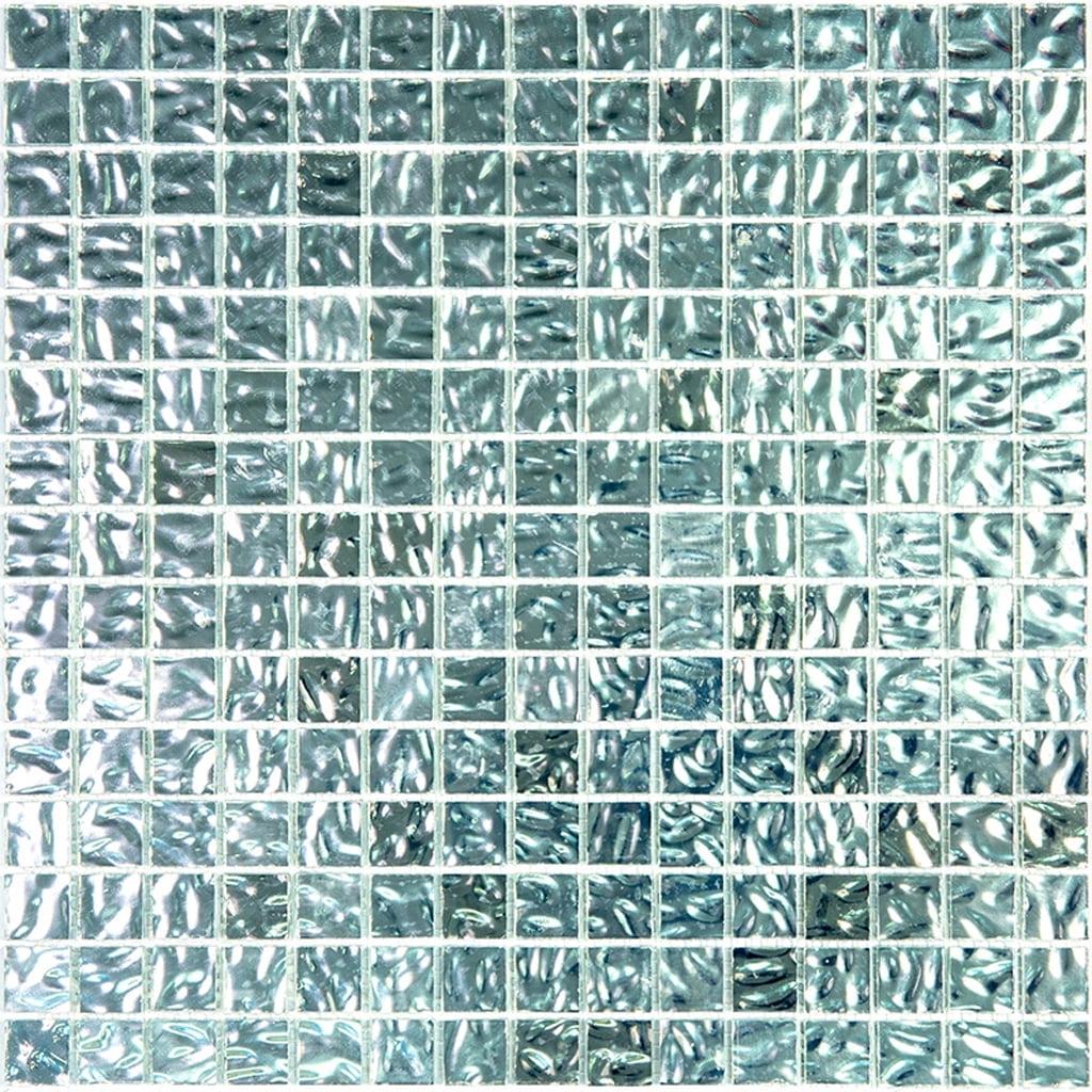 Silver 12'' x 12'' Glossy Glass Mosaic Wall and Floor Tile