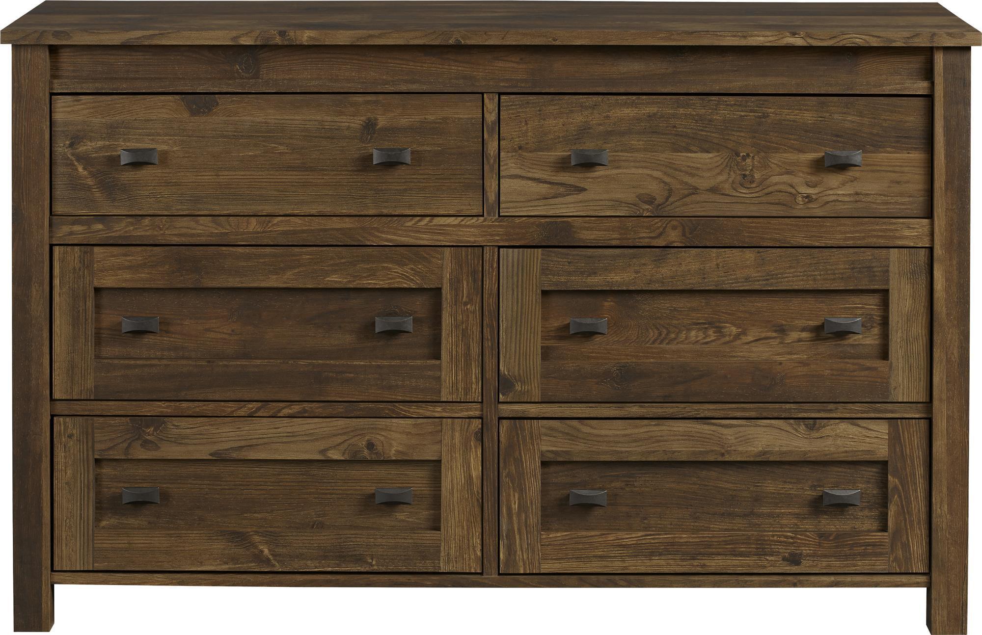 Rustic Farmhouse Century Barn Pine 6-Drawer Dresser