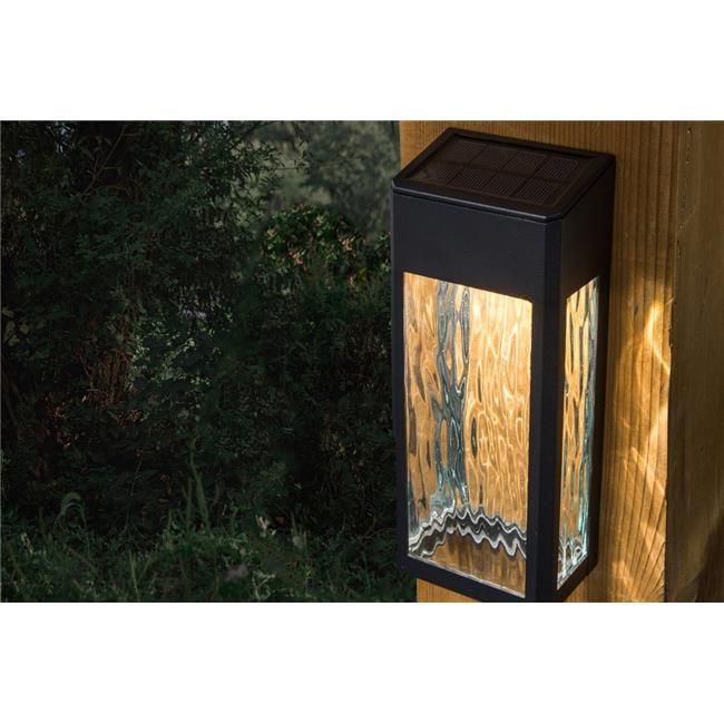 Classy Caps Black Powder Coated Aluminum Solar Powered Integrated LED Metal Deck Light (Set of 2)