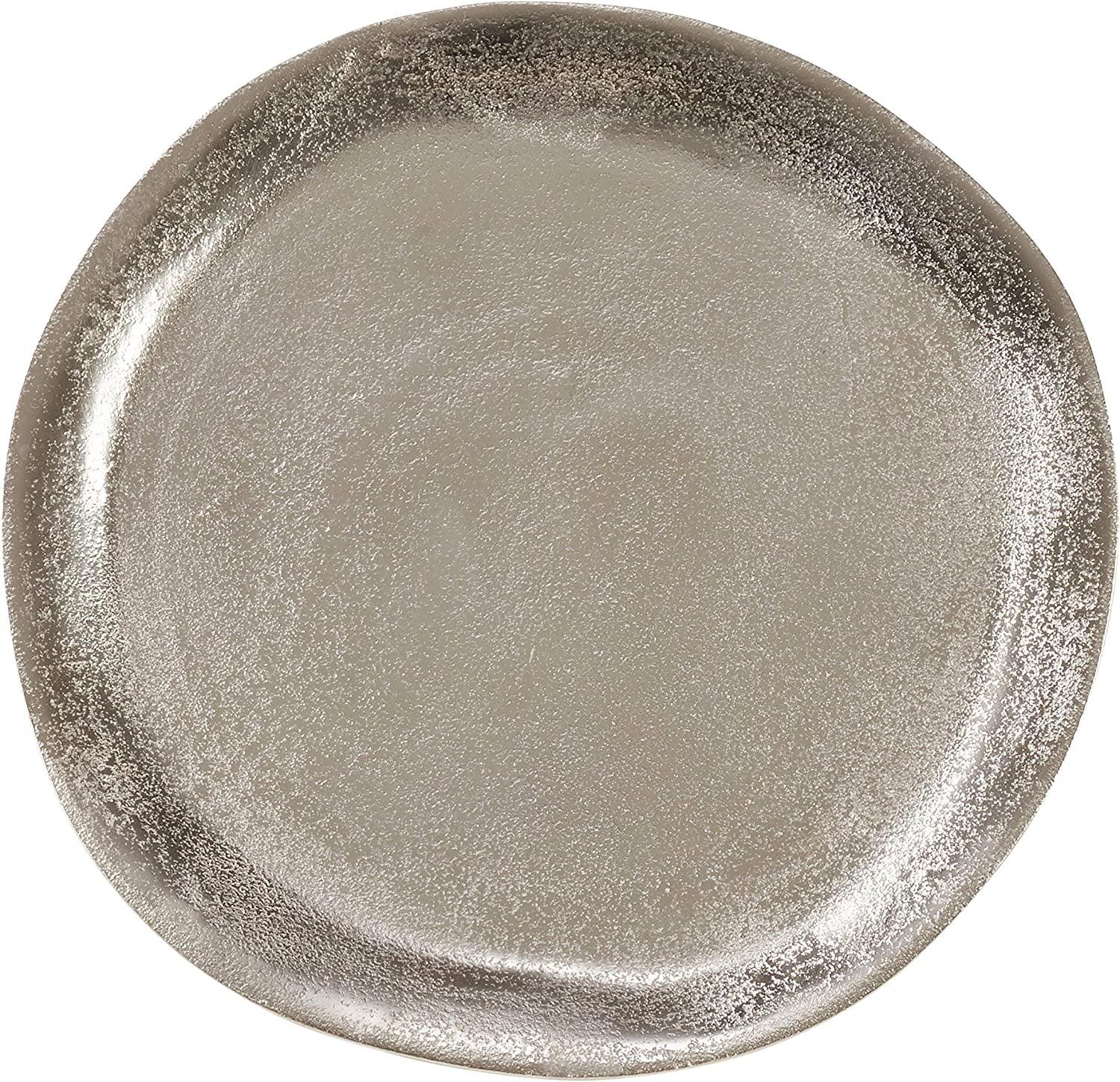 Organic Silver Aluminum Charger Plates Set of 4